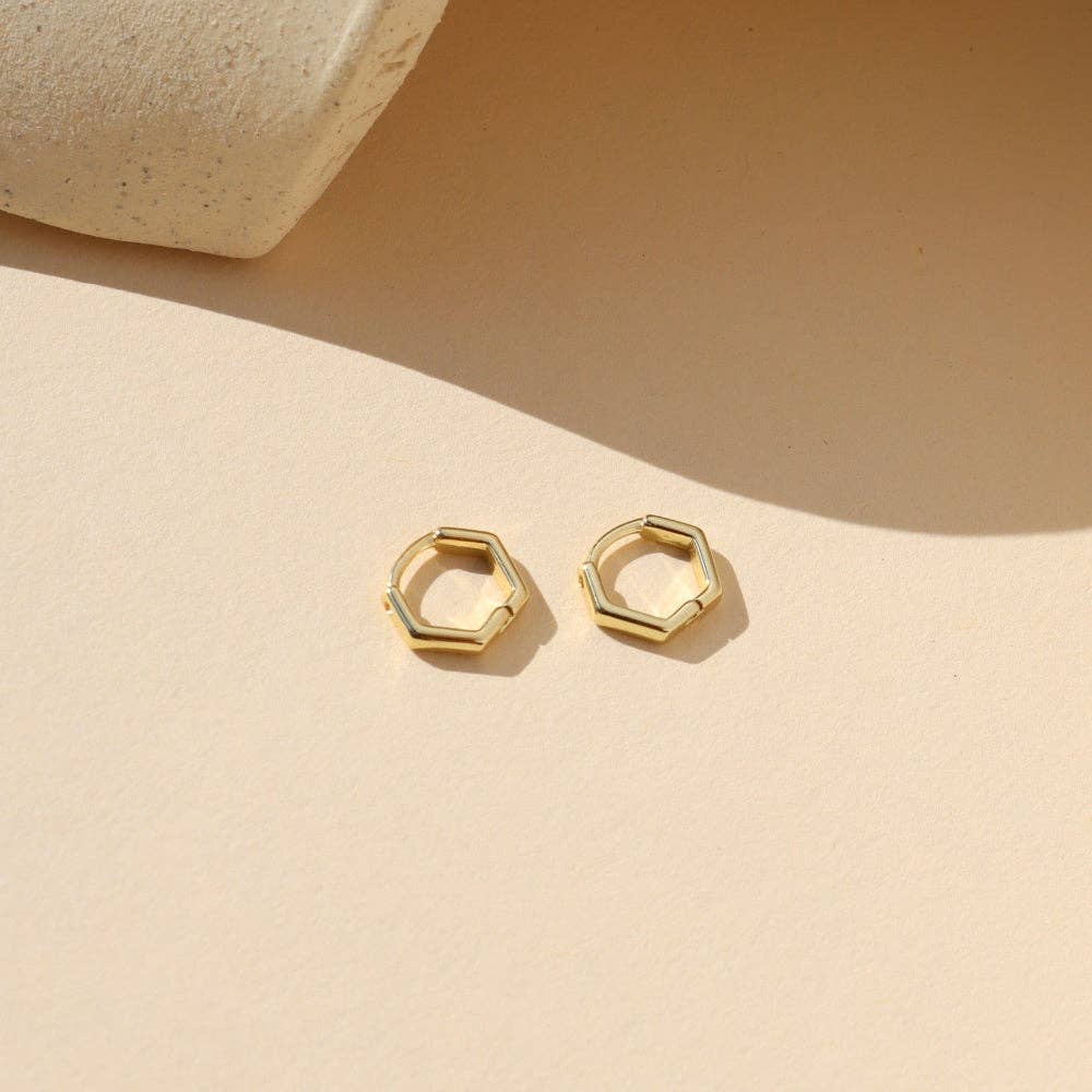 Honeycomb Huggies | 14k Gold Fill - Image 3