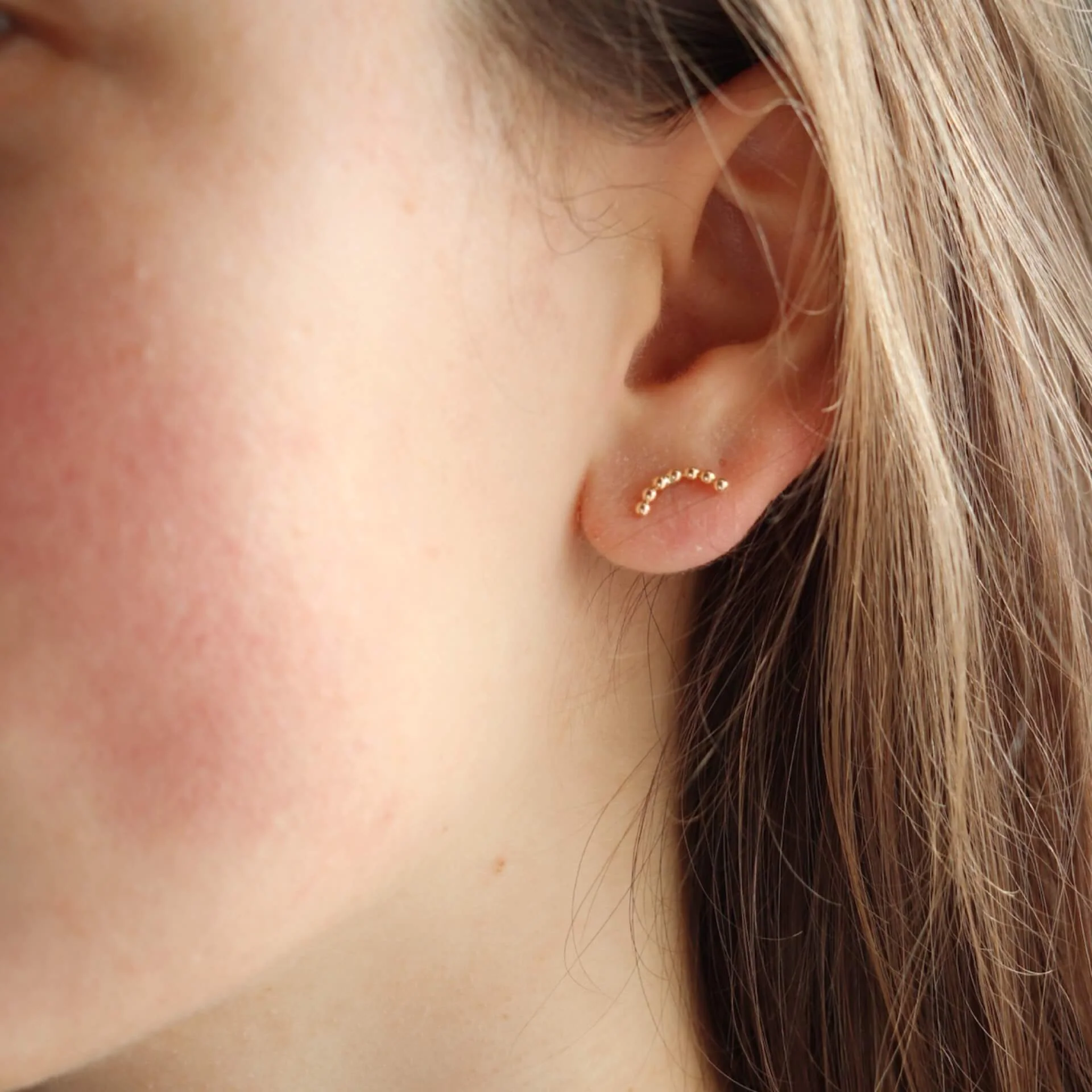 Sequin Arc Studs | 14k Gold Fill - Image 2
