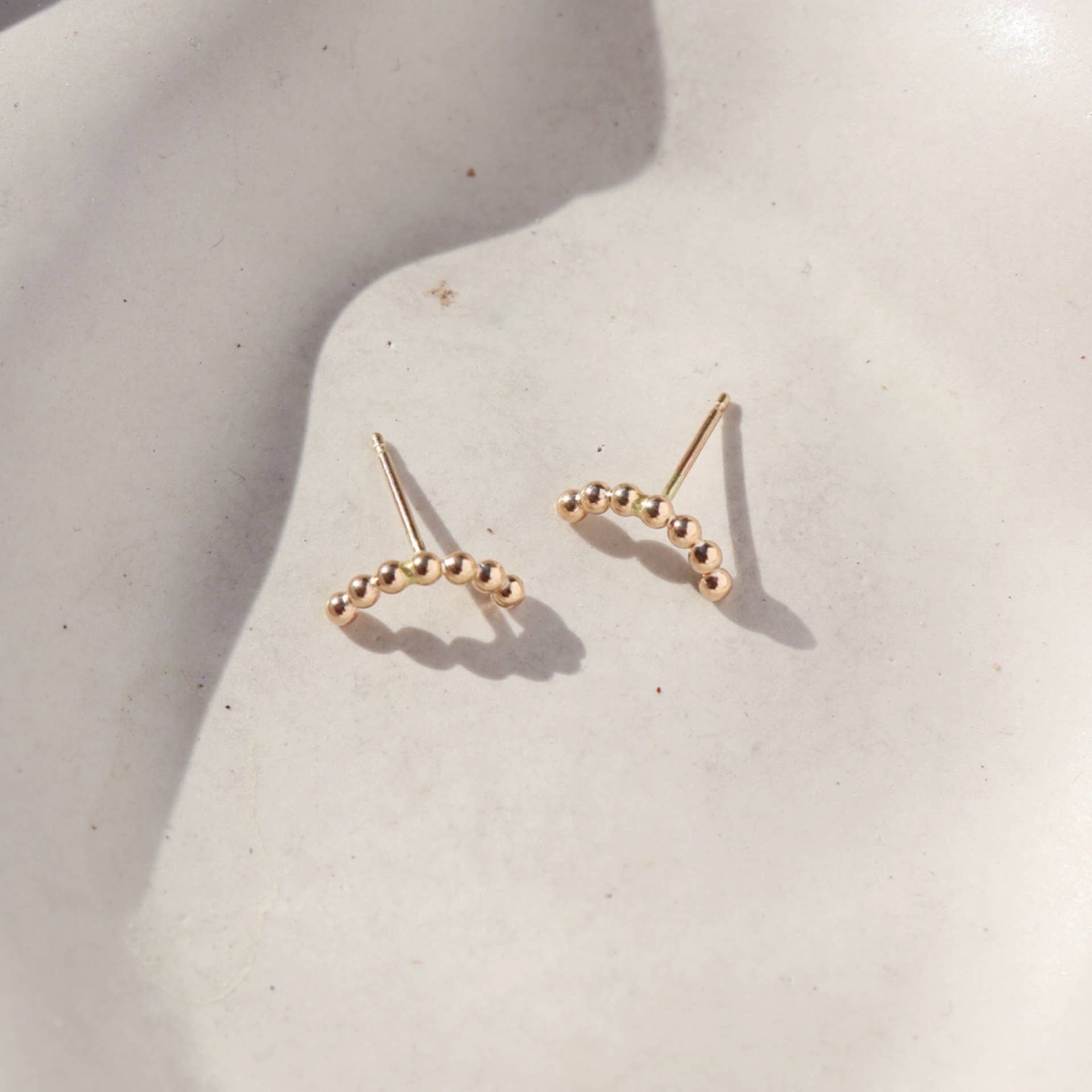 Sequin Arc Studs | 14k Gold Fill - Image 5