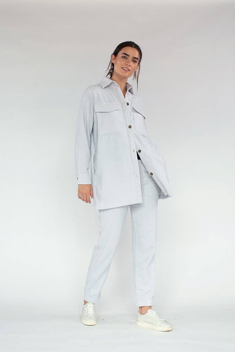Cotton Flannel Track Pants | Silver - Image 2