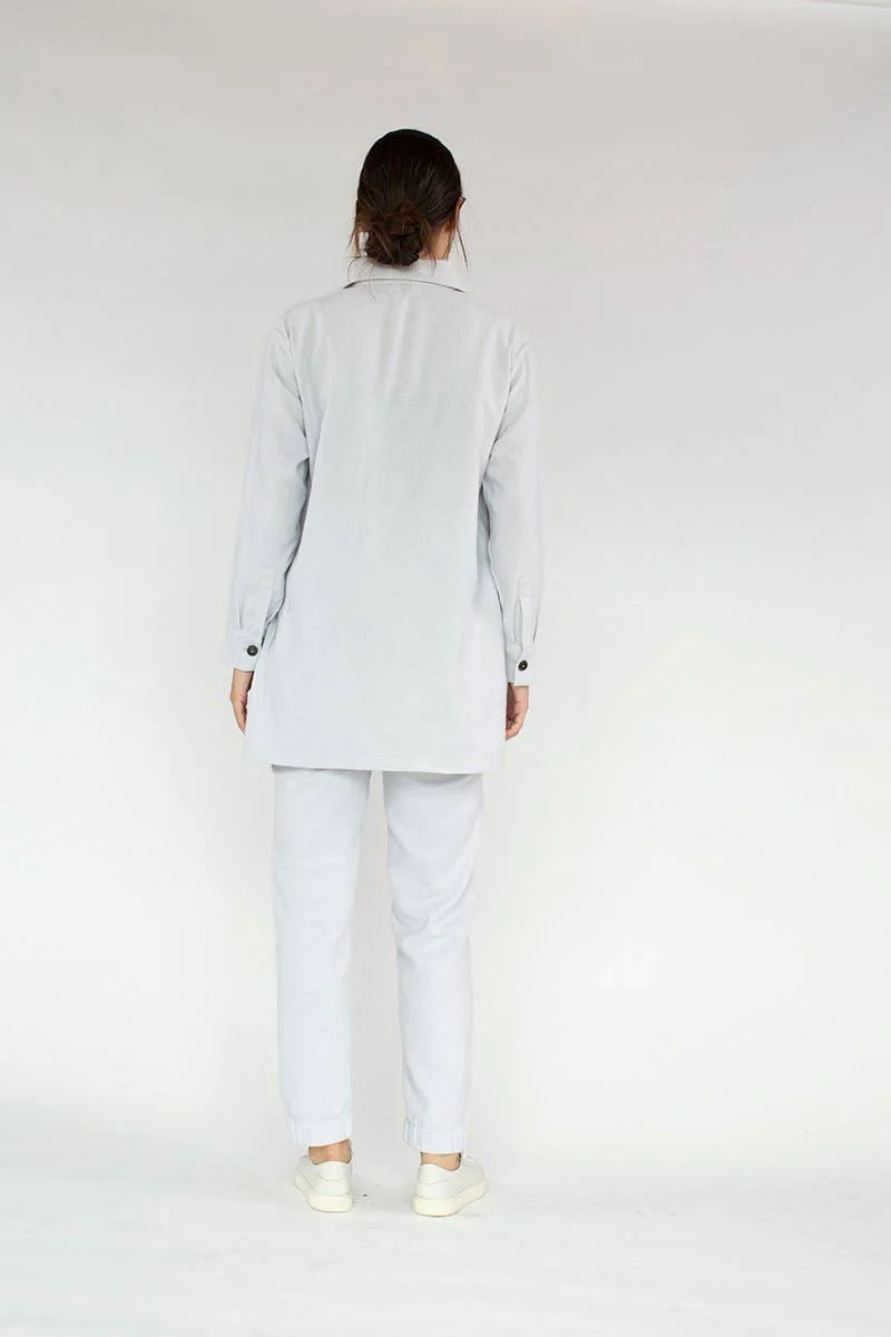 Cotton Flannel Track Pants | Silver - Image 3
